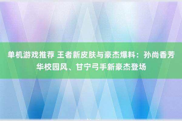 单机游戏推荐 王者新皮肤与豪杰爆料：孙尚香芳华校园风、甘宁弓手新豪杰登场