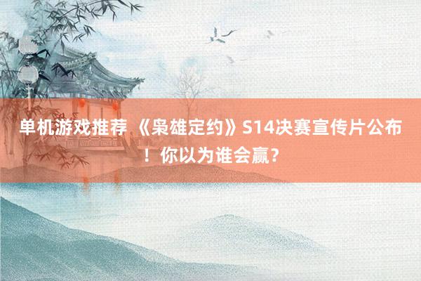 单机游戏推荐 《枭雄定约》S14决赛宣传片公布！你以为谁会赢？